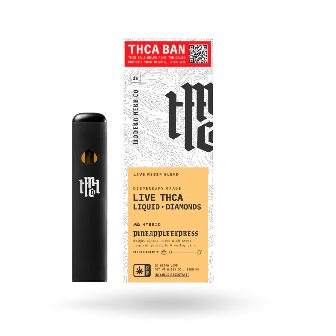 Modern Herb Co. Disposable Vape | Liquid Diamonds | 1g / Hybrid / Pineapple Express